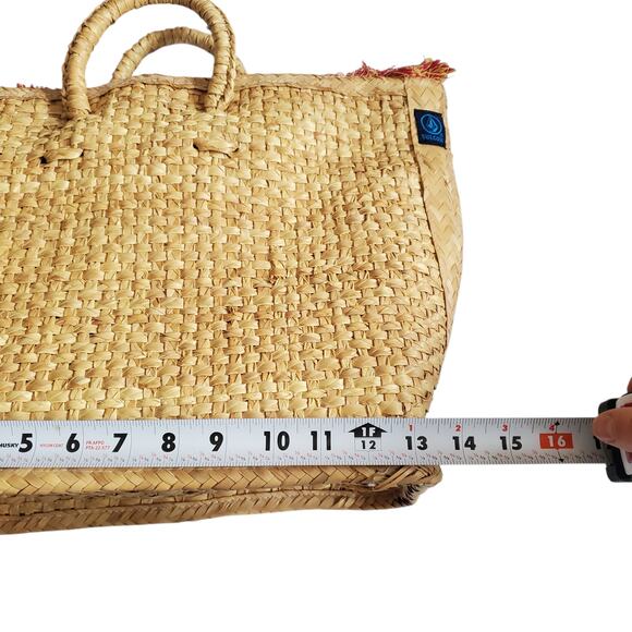 Y2k Volcom Straw Beach Bag Floral Lining Woven - Picture 6 of 6